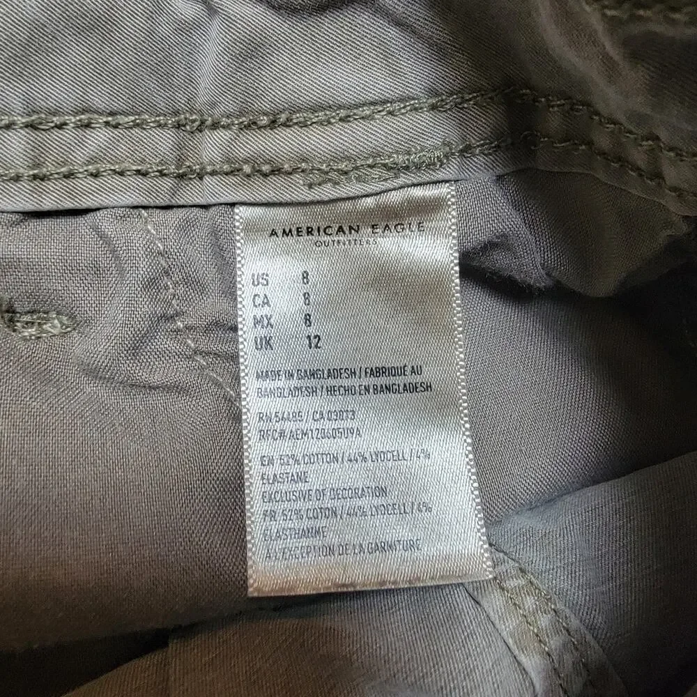 American Eagle Taupe Paperbag Shorts SZ 8